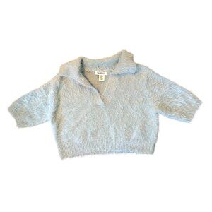 William Rast Y2K Pastel Blue Eyelash Cropped Sweater Top M